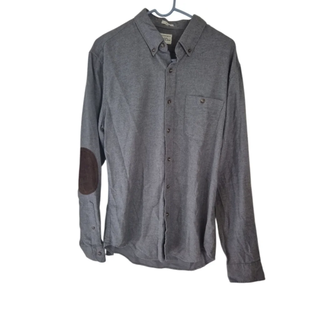 J Crew Cotton Elbow Patch Button Down Large Nwt